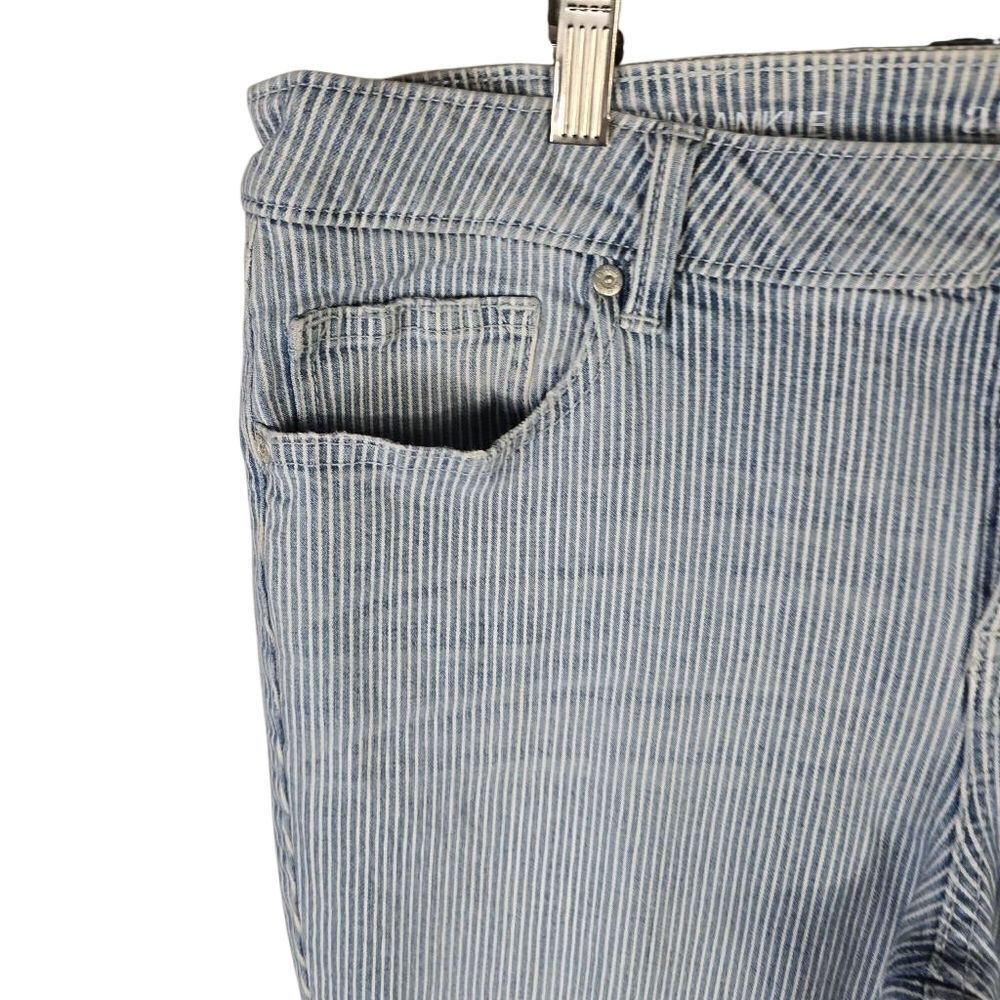 A.N.A Blue And White Striped Women's Skinny Ankle Jeans - Picture 6 of 13